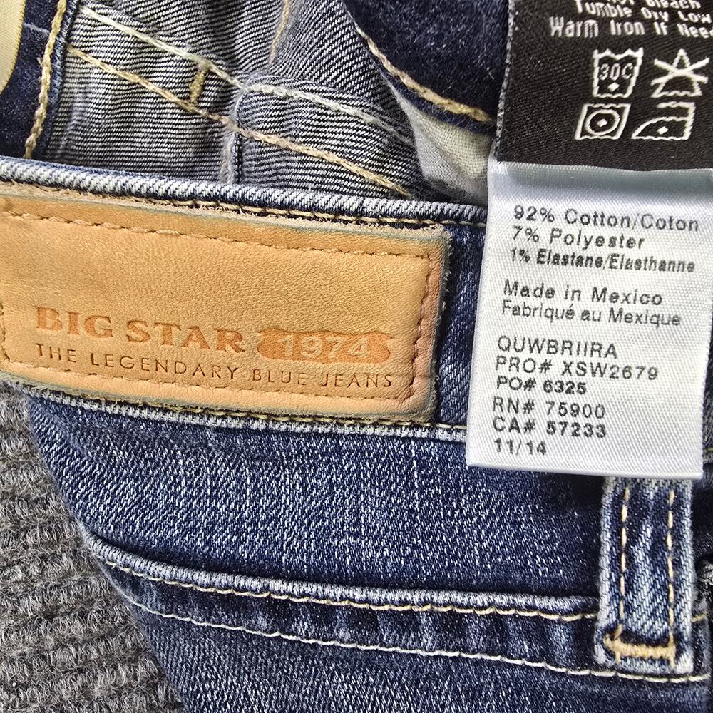 Big Star Brigette Slim Straight Jeans Womens 26R Blue Medium Wash Stretch - Picture 7 of 9